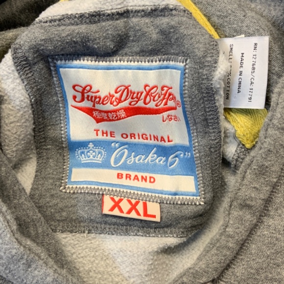 Men's SuperDry Osaka 6 Hoodie in Gray Size XXL MS2DA159 - Picture 3 of 4